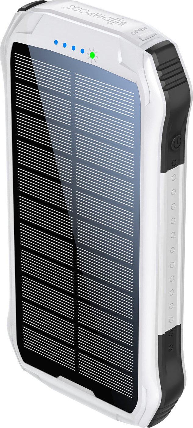 Boompods Neutron Solar Powerbank 10.000mAh white Powerbank, mobilā uzlādes iekārta