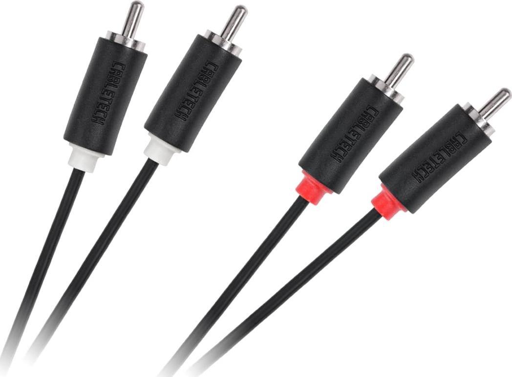 Kabel Cabletech RCA (Cinch) x2 - RCA (Cinch) x2 5m czarny (KPO3954-5) KPO3954-5 (5901436788287) kabelis video, audio