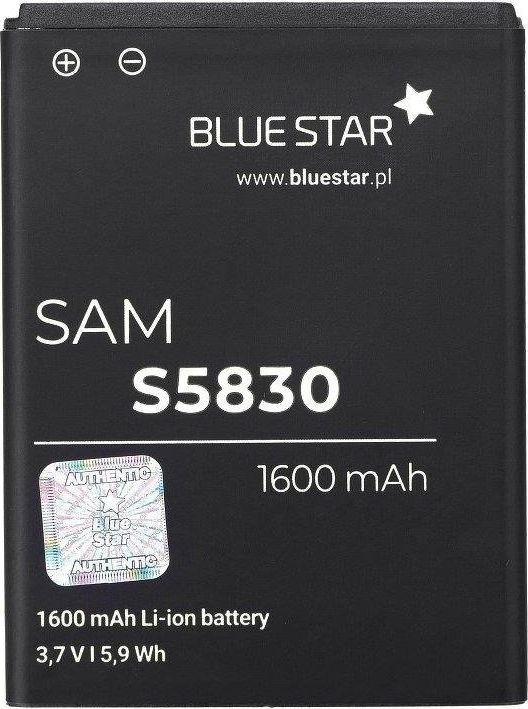 BlueStar Akumulators Samsung S5660 Gio S5670 Fit S5830 Ace Li-Ion 1600 mAh Analogs EB494358VU aksesuārs mobilajiem telefoniem