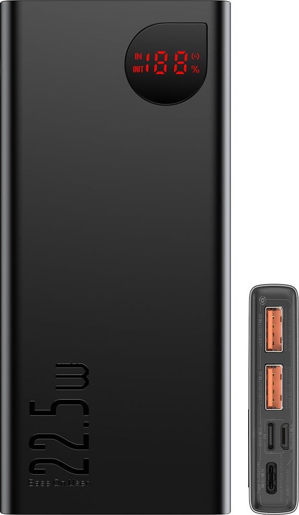 Powerbank Baseus Adaman Metal, 10000mAh, 22.5W (black) Powerbank, mobilā uzlādes iekārta