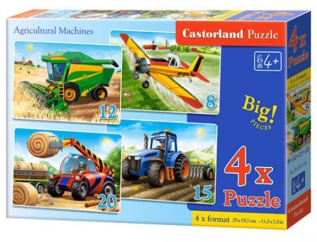 Castorland Puzzle x 4 - Agricultural machinery (257318) puzle, puzzle