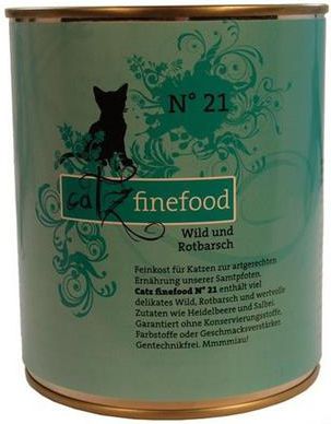 Catz Finefood N.21 Dziczyzna i Karmazyn puszka 800g 12082 (4260101763075) kaķu barība