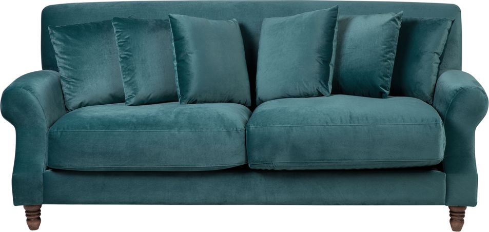 Beliani Sofa 3-osobowa welurowa lazurowa EIKE 137945 (4251682209571) Dārza mēbeles