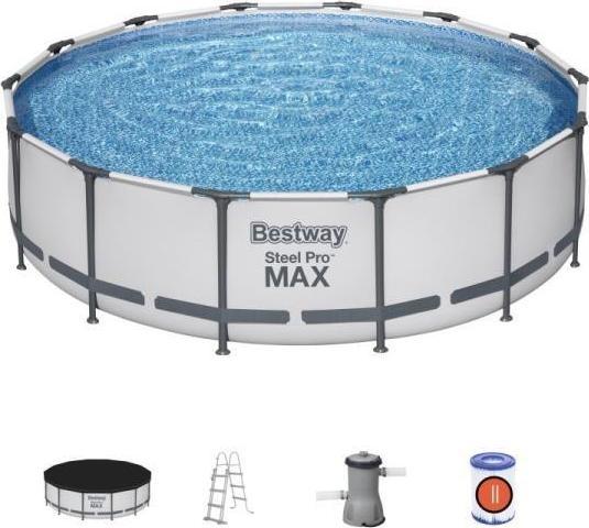 BESTWAY 56950 Steel Pro MAX 14' 4,27 X 1,07 m 11 in 1 Round Grey Baseins