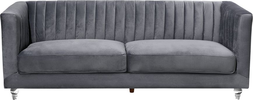 Beliani Sofa 3-osobowa welurowa ciemnoszara ARVIKA 87434 (4260586354584) Dārza mēbeles