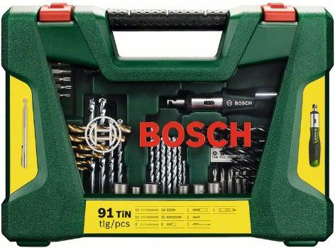 Bosch V-Line Titanium Drill + Bit Set 91 parts Elektroinstruments