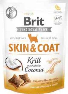 Brit Functional Snack Skin Coat Siersc Krill Kryl Kokos 150 g 7071806 (8595602539963) barība suņiem