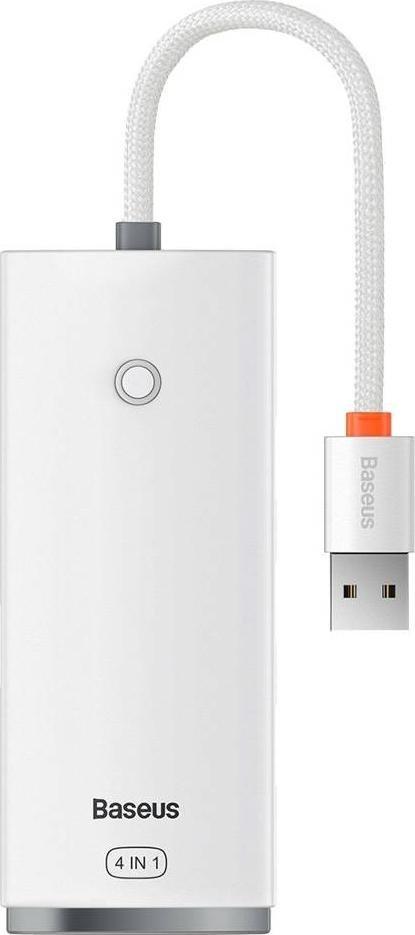 Baseus Lite Series Hub 4in1 USB to 4x USB 3.0, 25cm (White)