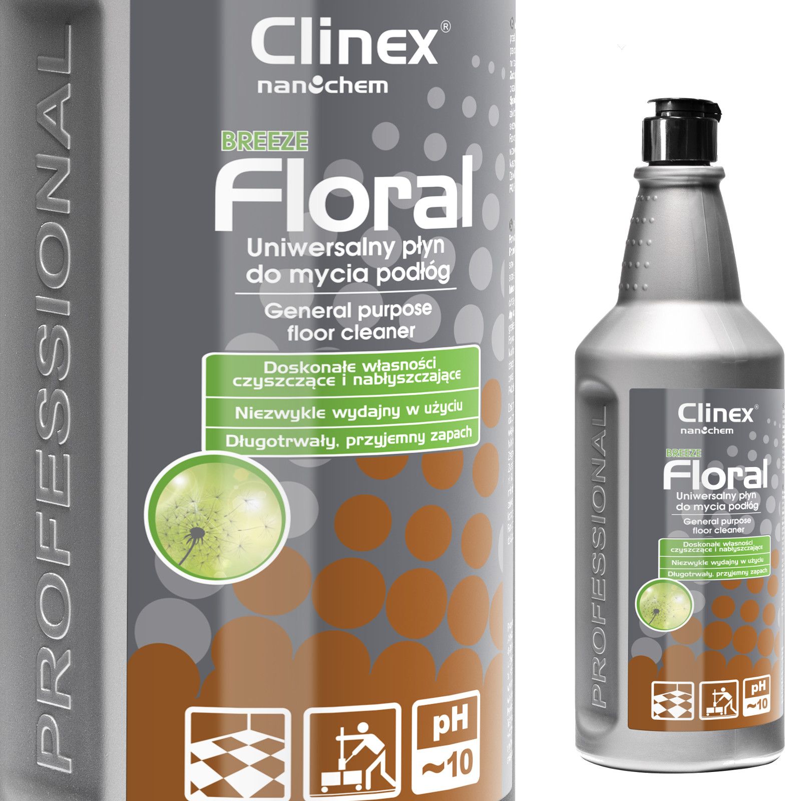 Clinex Plyn do mycia podlog bez smug polysk zapach CLINEX Floral - Breeze 1L Plyn do mycia podlog bez smug polysk zapach CLINEX Floral - Bre Sadzīves ķīmija