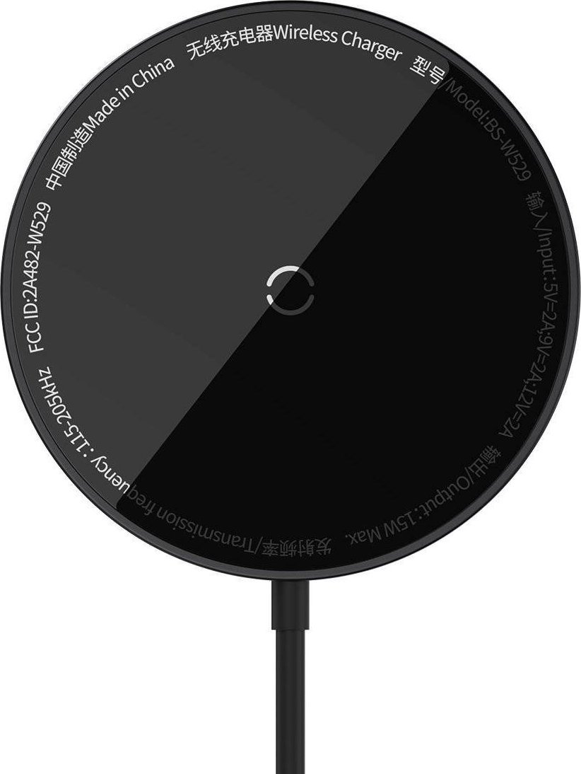 Baseus Simple Mini3 Magnetic Wireless Charger 15W (Black) iekārtas lādētājs