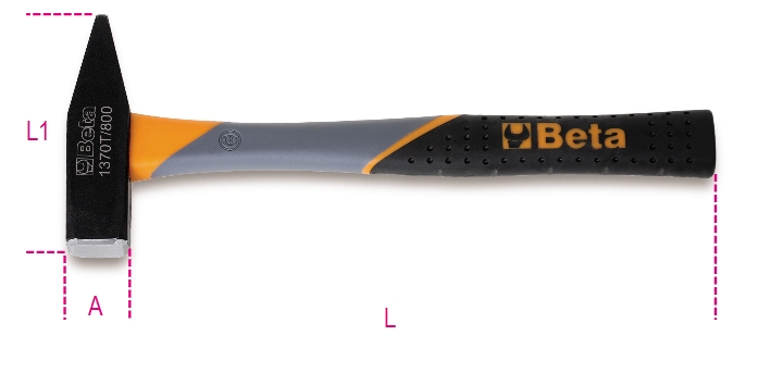Beta Tools Mlotek slusarski raczka z tworzywa sztucznego 500g 320mm (1370T/500) 1370T/500 (8014230353111)