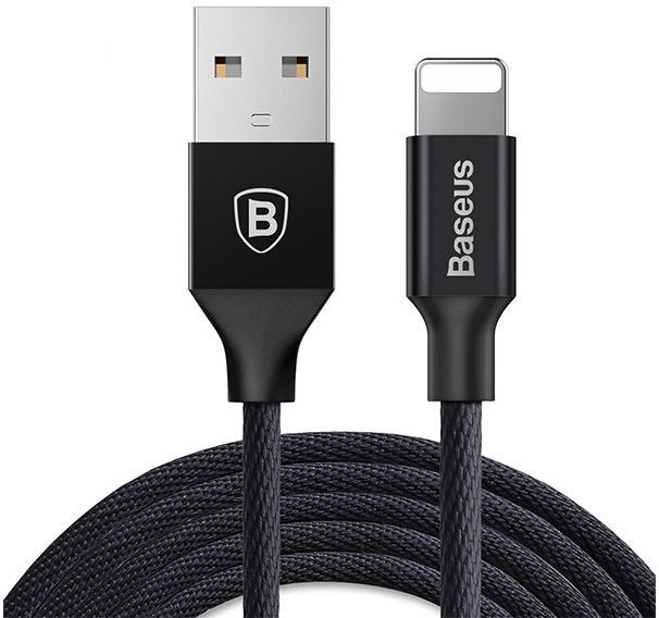 Kabel USB Baseus USB-A - Lightning 1.8 m Czarny (27106-uniw) 27106-uniw (6953156253667) USB kabelis