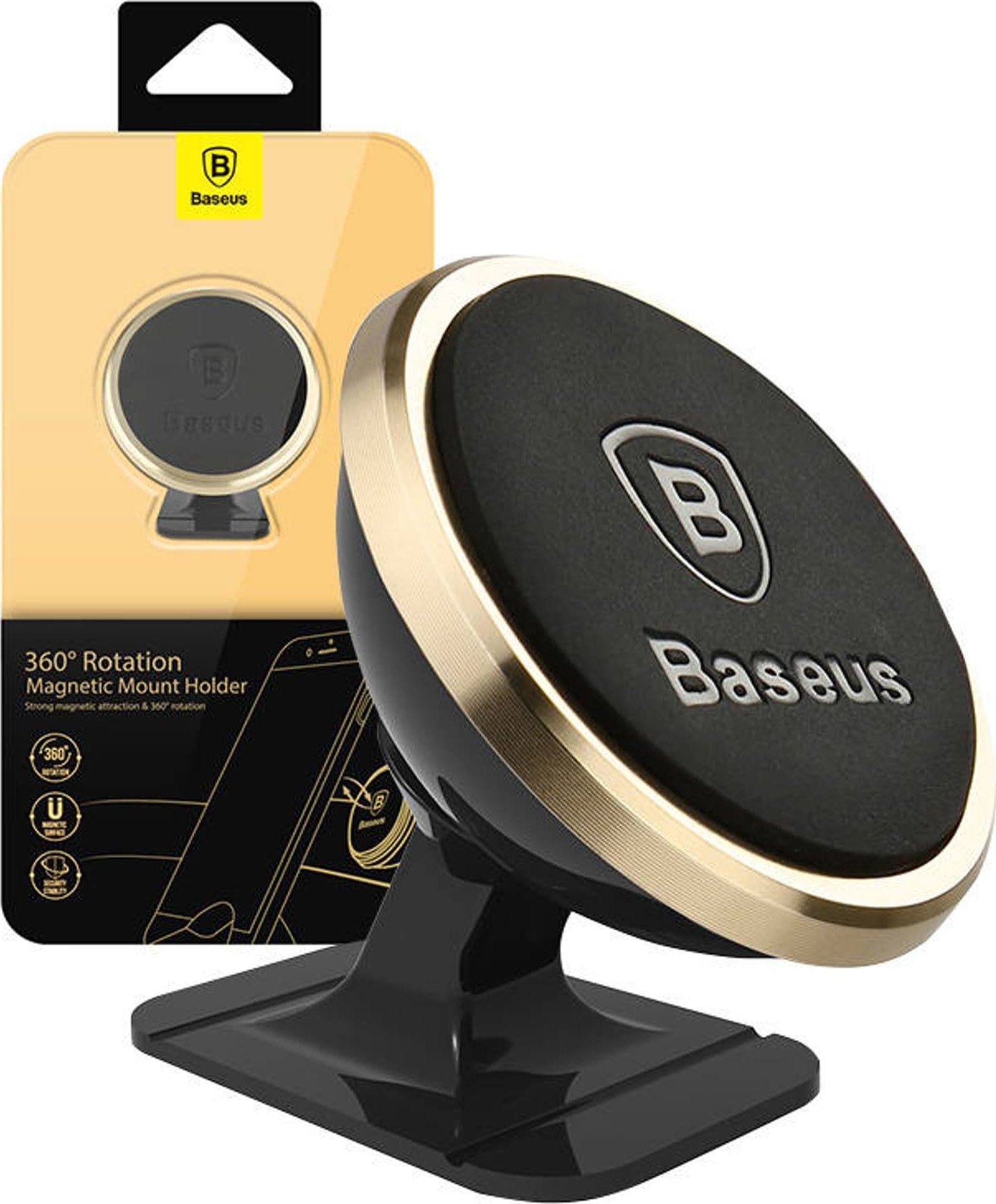 Magnetic Phone Mount Baseus (gold) Mobilo telefonu turētāji