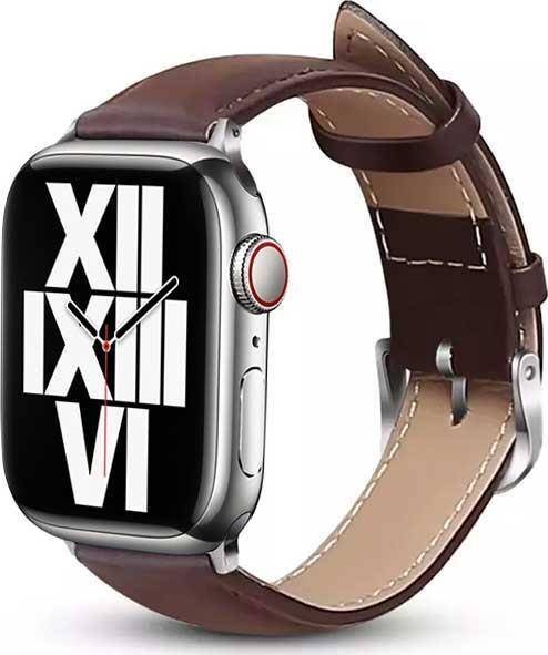 Crong Crong Noble Band - Pasek z naturalnej skory do Apple Watch 42/44/45/49 mm (Espresso) CRG-44NOB-ESP (5904310702072)