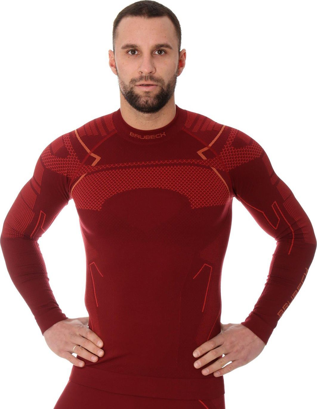 Brubeck LS13040A Bluza meska THERMO bordowy XXL 8166141 (5902487090169)