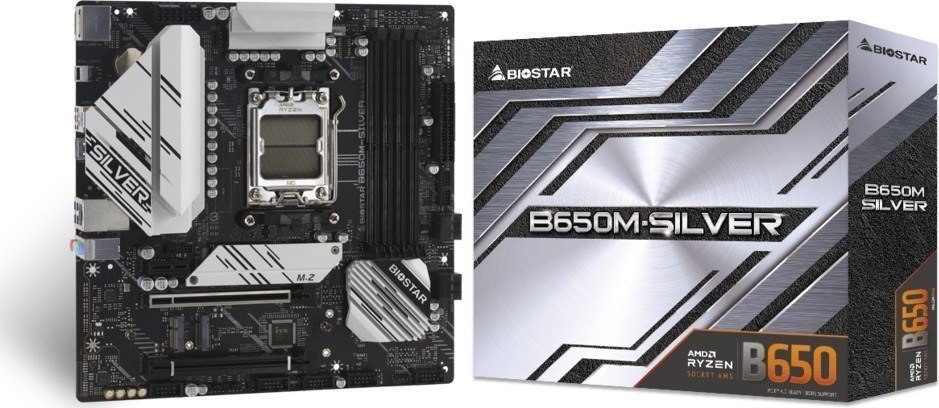 MB Biostar B650M-Silver    (B650,AM5,mATX,AMD) pamatplate, mātesplate