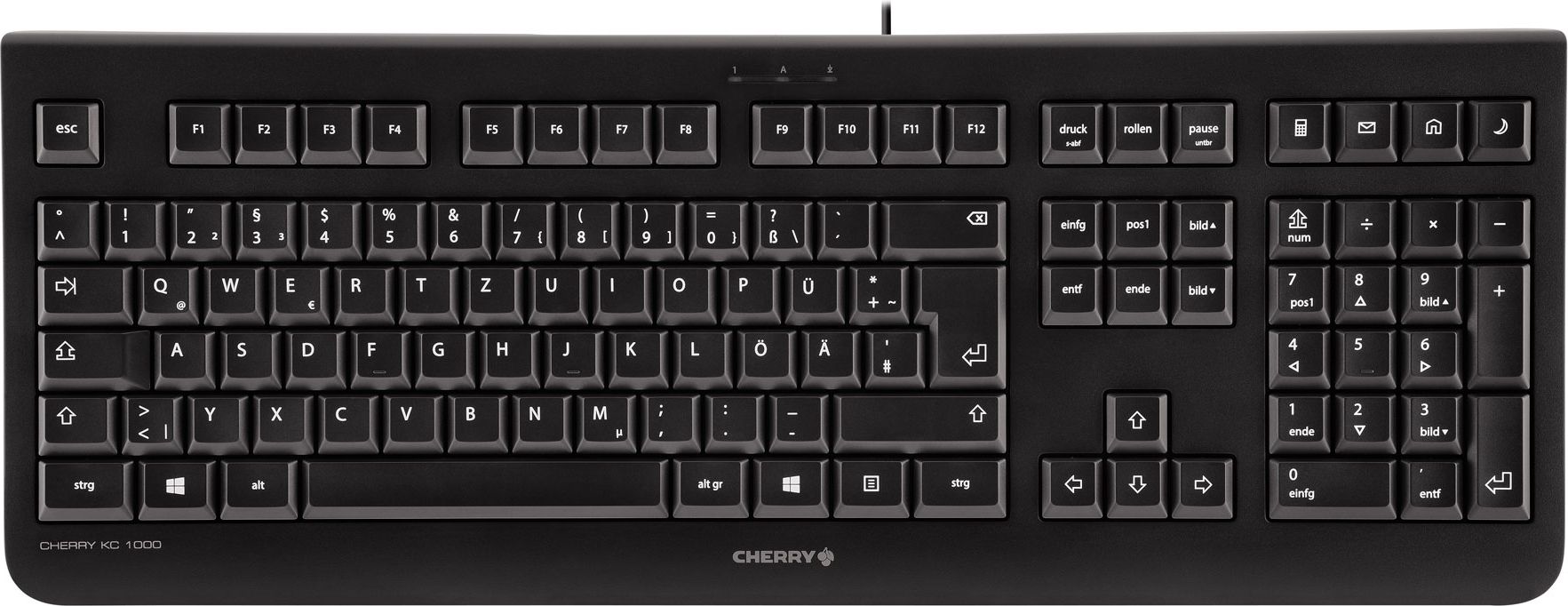 Tas CHERRY  KC 1000 black schweizer Layout klaviatūra