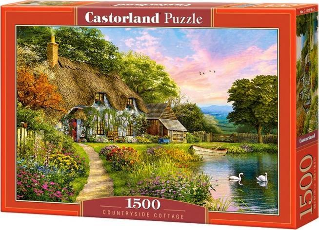 Castorland Puzzle 1500 elementow Wiejska chatka nad jeziorem GXP-817383 (5904438151998) puzle, puzzle