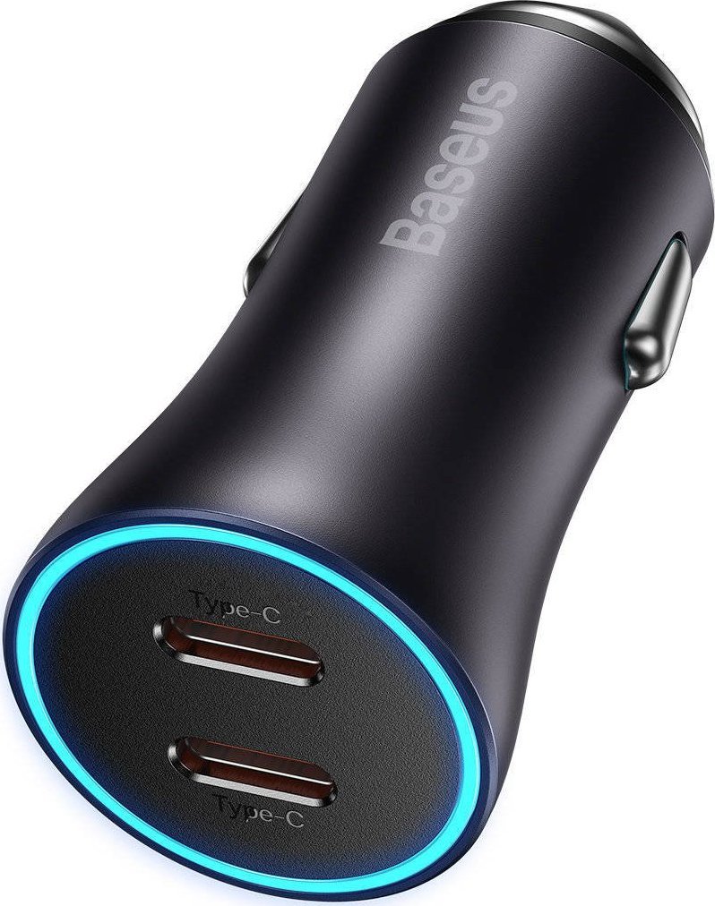 Baseus Golden Contactor Pro car charger 2x USB-C 40W gray (CGJP000013) Mobilo telefonu turētāji