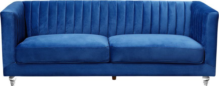 Beliani Sofa 3-osobowa welurowa niebieska ARVIKA 87478 (4260586354560) Dārza mēbeles