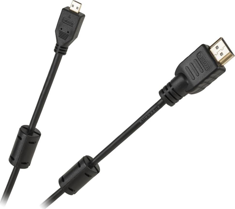 Kabel Cabletech HDMI Micro - HDMI 1.8m czarny (KPO3909-1.8) KPO3909-1.8 (5901436754848) kabelis video, audio