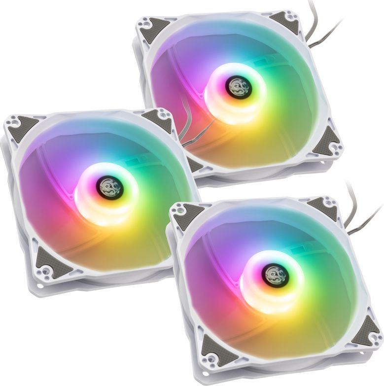 Bitspower Notos RGB PWM Lufter, 120mm - weis, 3er-Pack ventilators