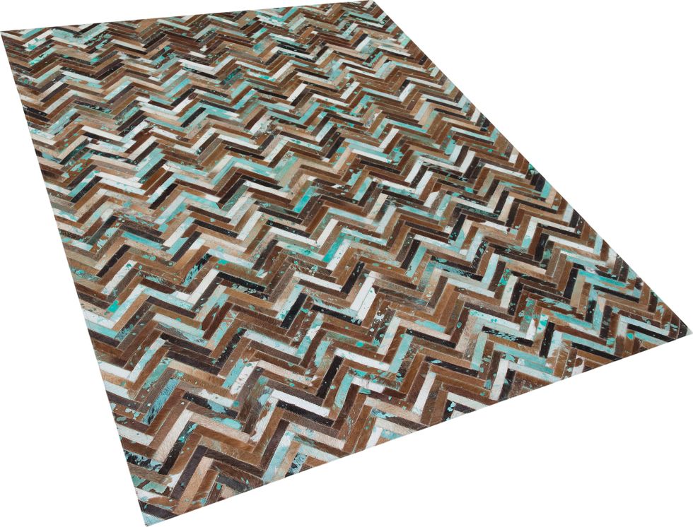 Beliani Dywan patchwork skorzany 160 x 230 cm wielokolorowy AMASYA 41497 (4260580924707)