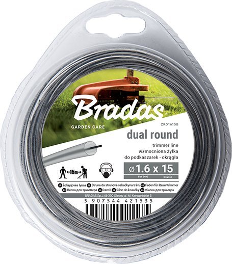 Bradas ZYLKA TNACA RIPPER DUAL 2.4*15m/OKRAGLA /BL. ZRO2415B (5907544421559) Zāles pļāvējs - Trimmeris