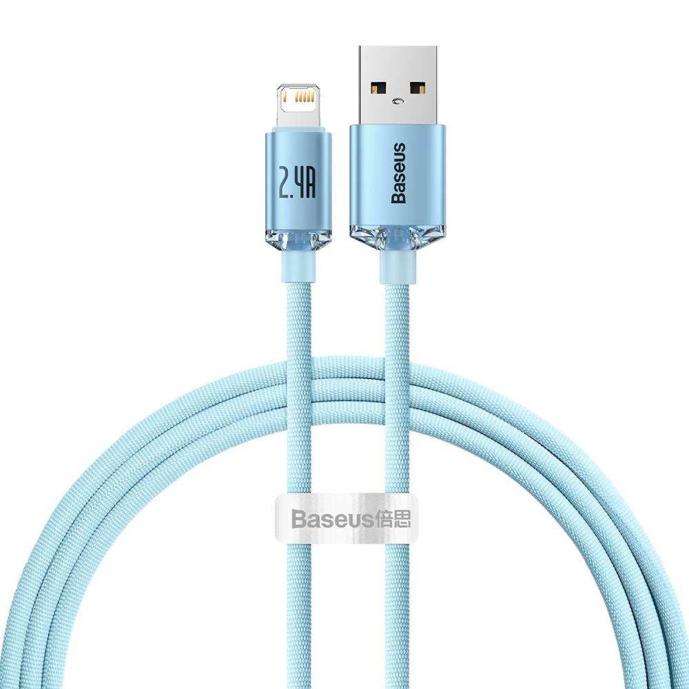 Baseus cable Crystal Shine USB - Lightning 1,2 m 2,4A sky blue Powerbank, mobilā uzlādes iekārta