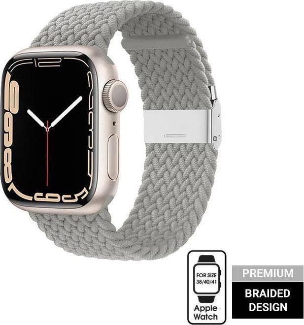 Crong Crong Wave Band Pleciony pasek do Apple Watch 38/40/41 mm (jasny szary) CRG-40WAV-CMP (5904310701532)