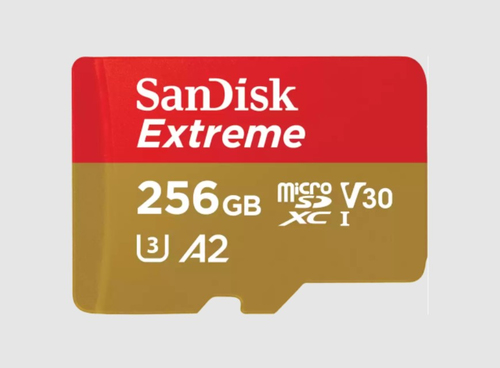 SanDisk microSDXC Extreme 256GB 190/130 MB/s A2 C10 V30 UHS-I U3 atmiņas karte