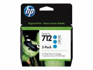HP 712 3-Pack 29-ml Cyan DesignJet Ink kārtridžs