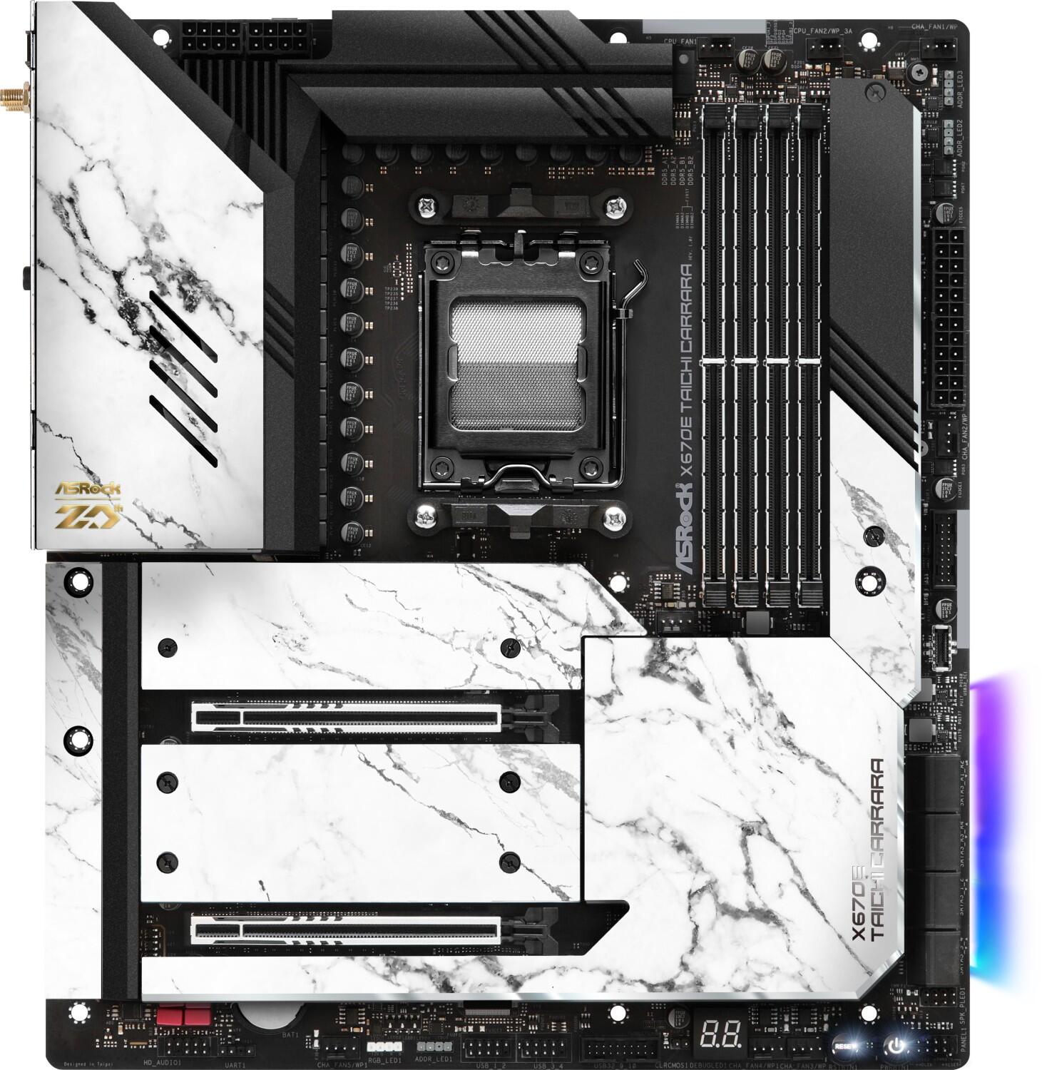 MB ASRock AMD AM5 X670E Taichi Carrara pamatplate, mātesplate