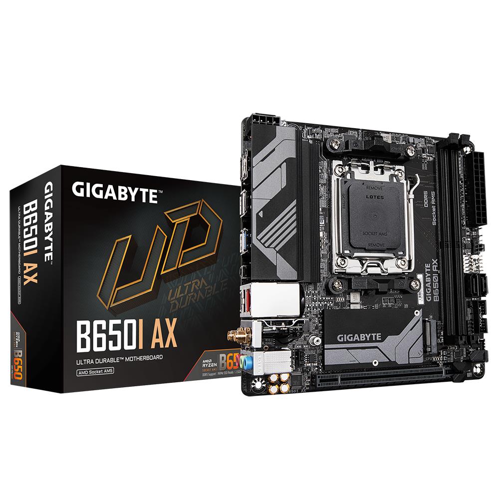 Mainboard|GIGABYTE|AMD B650|SAM5|Mini-ITX|Memory DDR5|Memory slots 2|1xPCI-Express 16x|1xM.2|1xHDMI|1xDisplayPort|3xUSB 2.0|2xUSB 3.2|1xUSB- pamatplate, mātesplate