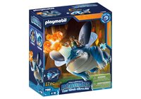 PLAYMOBIL 71082 Dragons: The Nine Realms - Plowhorn & D'Angelo, Construction Toy (With Crystal Rock to Blow Up) konstruktors