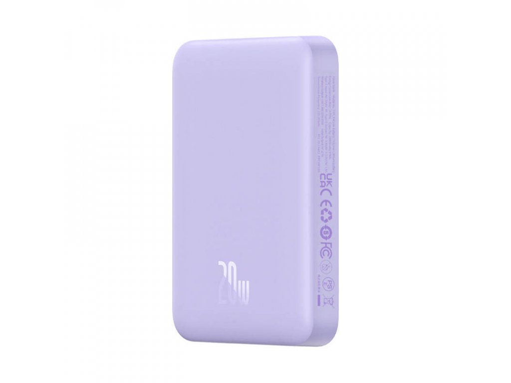 Magnetic Mini Air Powerbank Baseus 10000mAh 20W (purple) Powerbank, mobilā uzlādes iekārta