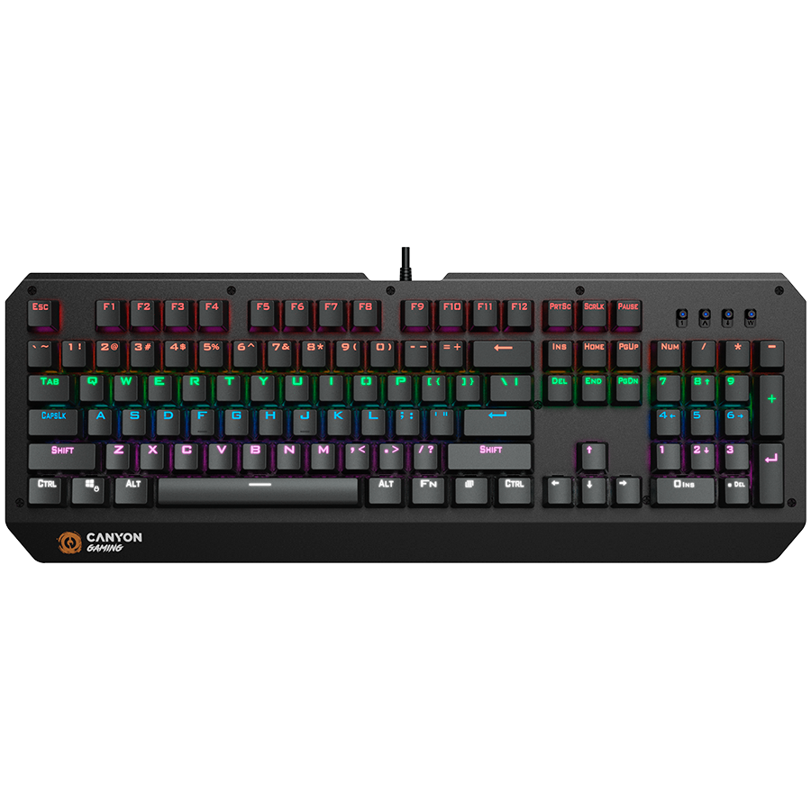 CANYON keyboard Hazard GK-6 RGB US/RU Wired Black klaviatūra