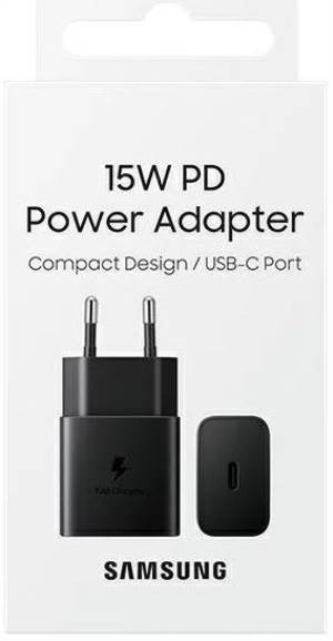 Samsung Galaxy Power Adapter USB Type C 15W Black aksesuārs mobilajiem telefoniem