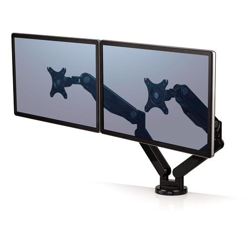 Fellowes Ergonomics arm for 2 monitors - Platinum series, black