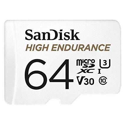 SanDisk High Endurance microSDXC 64GB V30 + Adapter atmiņas karte