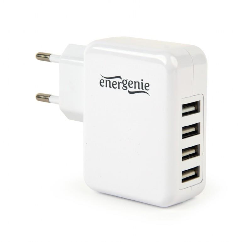 Energenie 4-port Universal USB charger, 3.1 A, white iekārtas lādētājs