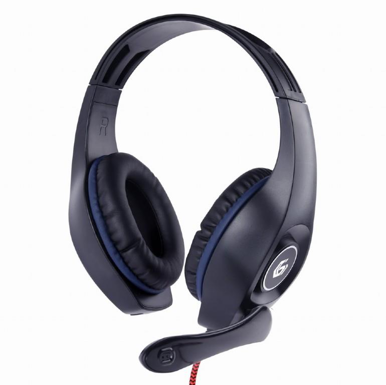 GEMBIRD gaming headset 3.5mm blue-black austiņas