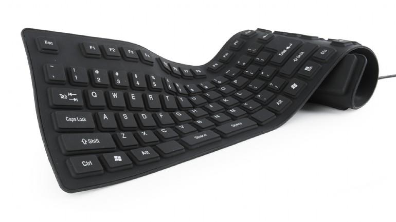 Gembird Flexible keyboard, USB + OTG combo, black color, US layout klaviatūra