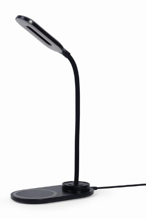 Galda lampa Gembird Desk Lamp with Wireless Charger Black 8716309125987