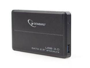 Gembird for 2.5'' SATA - USB 3.0, Aluminium, Black piederumi cietajiem diskiem HDD