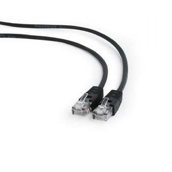 Gembird patchcord RJ45, cat.5e, UTP, 0.5m, black tīkla kabelis