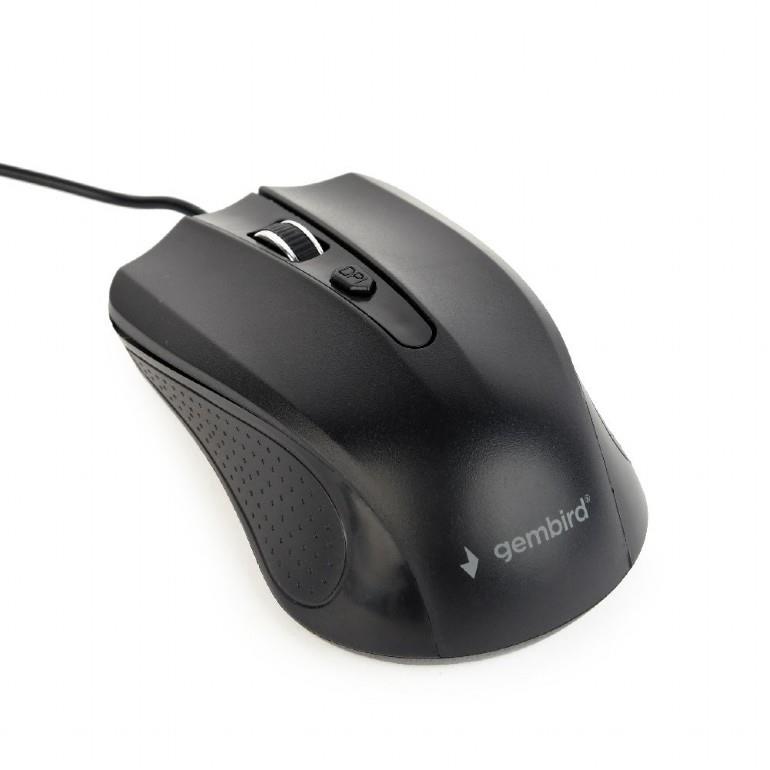 Gembird optical mouse MUS-4B-01, 1200 DPI, USB, Black, 1.35m cable length Datora pele