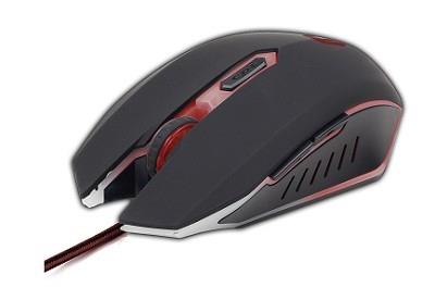 Gembird gaming optical mouse 2400 DPI, 6-button, USB, black with red backlight Datora pele