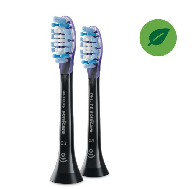 Philips Sonicare G3 Premium Gum Care Standard zobu sukas uzgalis (2gab)melna HX9052/33 mutes higiēnai