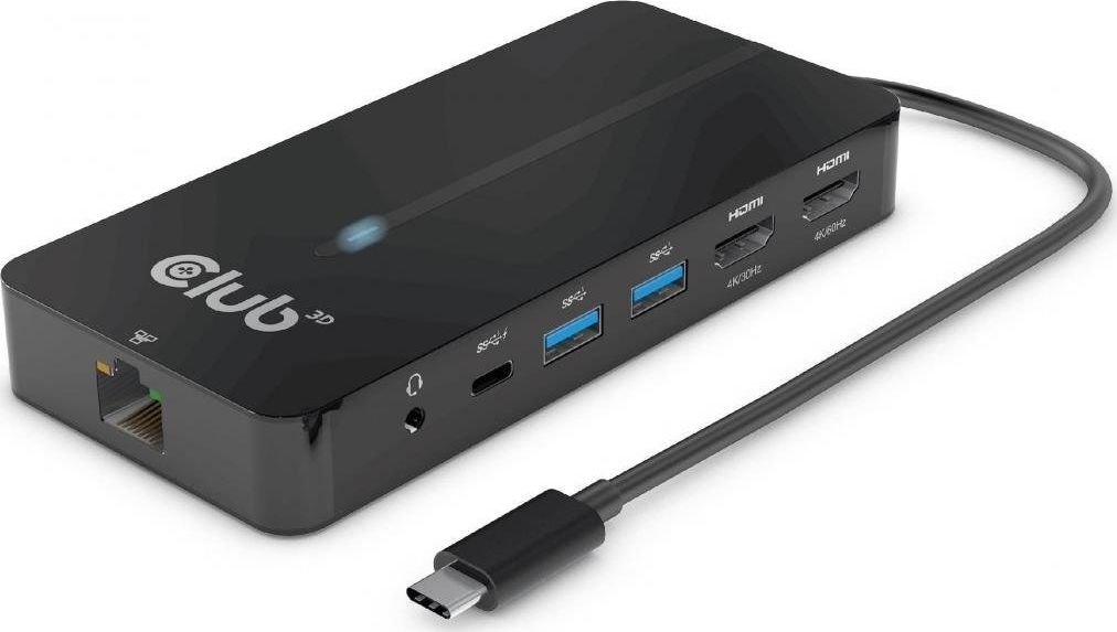 Club3D USB-7-in1-HUB USB-C > 2xHDMI/2xUSB/USB-C/RJ45 100W retail USB centrmezgli